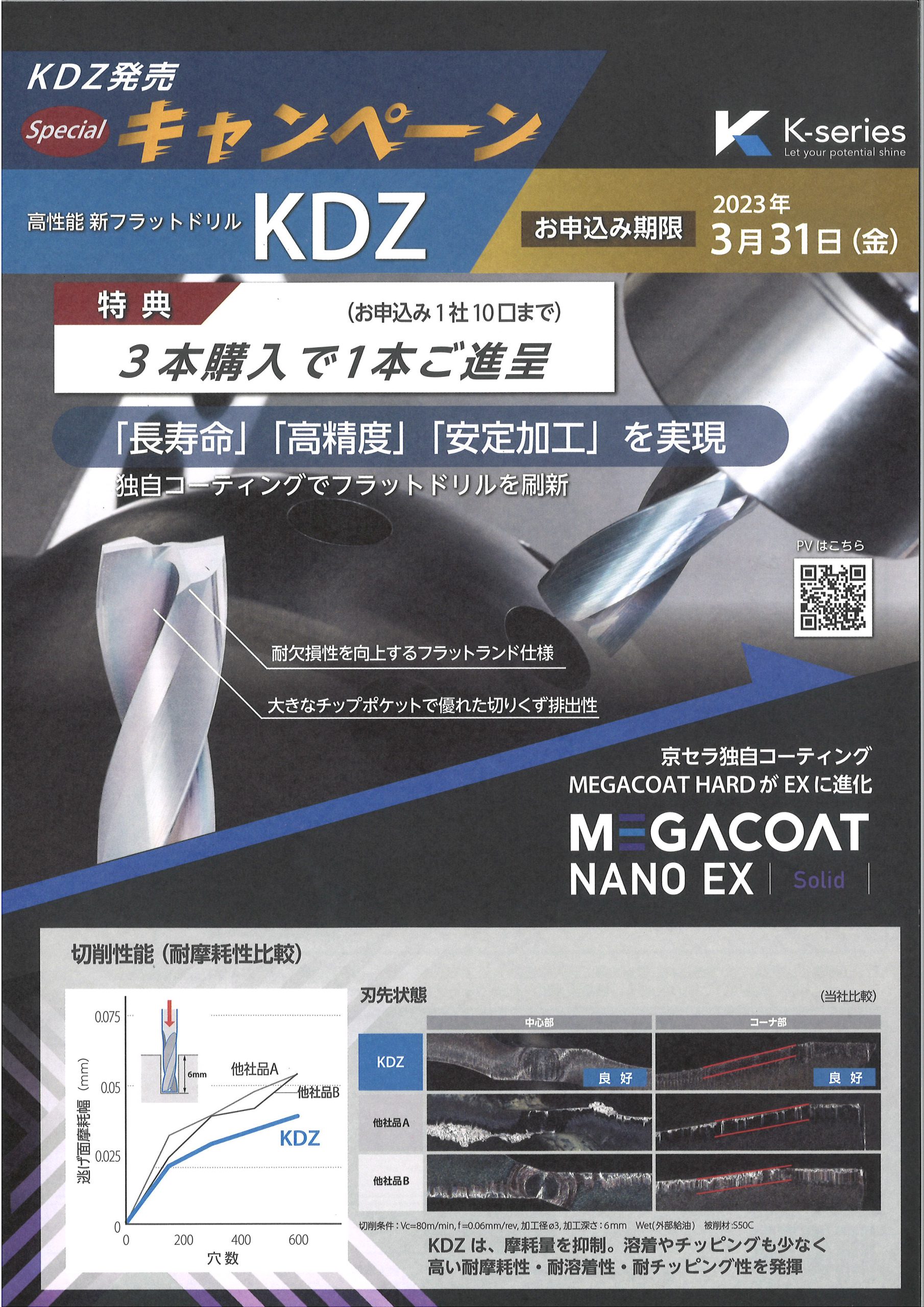 京セラ 高性能ﾌﾗｯﾄﾄﾞﾘﾙ KDZｷｬﾝﾍﾟｰﾝ!!! | 機械工具（工作機械/切削工具